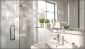 use clear acrylic shelves for a modern, airy look use clear acrylic shelves for a modern, airy look