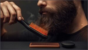 using a beard straightener brush using a beard straightener brush