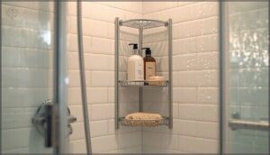 utilizing underused shower corners utilizing underused shower corners