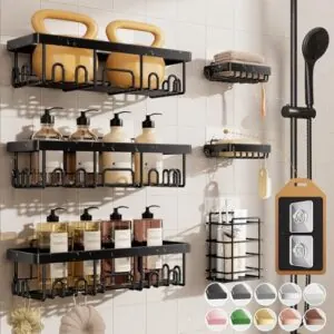 Veken Shower Caddy 6 Pack, Advanced B0CJ56M8D4