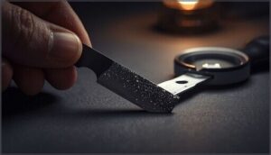 visual edge inspection under light visual edge inspection under light