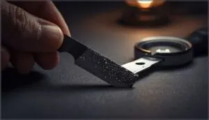 visual edge inspection under light visual edge inspection under light