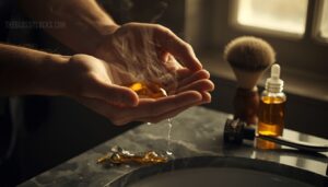 apply pre-shave oil as a lubricating barrier apply pre-shave oil as a lubricating barrier