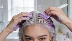 apply the purple shampoo onto your hair apply the purple shampoo onto your hair