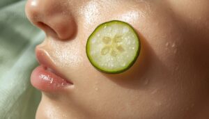 chilled cucumber slices to reduce puffiness chilled cucumber slices to reduce puffiness