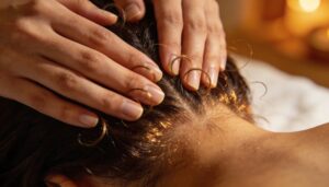 circular friction from hairline to nape circular friction from hairline to nape