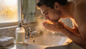 cleanse face with warm water and a gentle cleanser cleanse face with warm water and a gentle cleanser