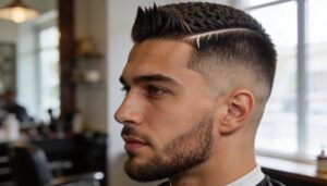 crew cut with tapered sides crew cut with tapered sides