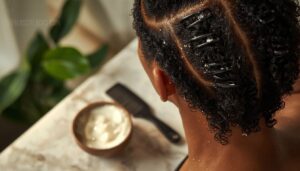 dampen and section hair dampen and section hair