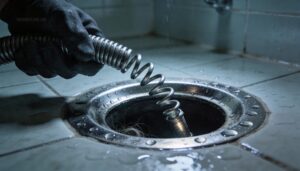 feed a drain snake into the pipe feed a drain snake into the pipe