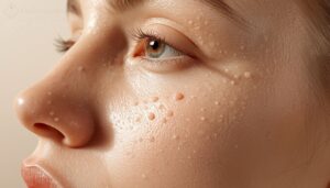 flesh-colored, firm bump appearance flesh-colored, firm bump appearance