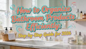 how to organize bathroom products efficiently