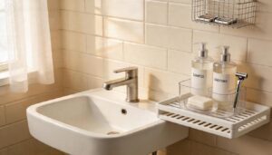 keep shampoos, razors, and soaps in one zone keep shampoos, razors, and soaps in one zone