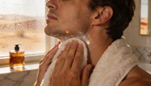 pat skin dry, never rub pat skin dry, never rub