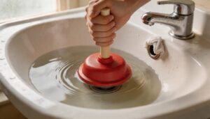 plunge the drain to loosen buildup plunge the drain to loosen buildup