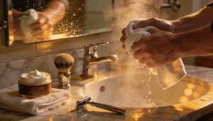 pre-shave cleansing and warm water prep pre-shave cleansing and warm water prep