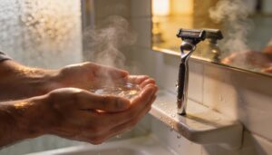 prep skin with warm water prep skin with warm water