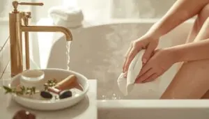 prep skin with warm water and gentle exfoliation prep skin with warm water and gentle exfoliation