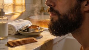 preparing the beard before wax application preparing the beard before wax application