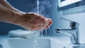 rinse with cold water to tighten pores and calm skin rinse with cold water to tighten pores and calm skin