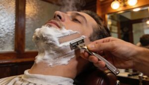 shave with the grain using short 1–2 inch strokes shave with the grain using short 1–2 inch strokes