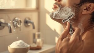 shaving with light strokes shaving with light strokes