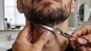 start at the chin as your guide point