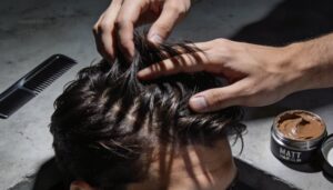 style with fingers or comb style with fingers or comb