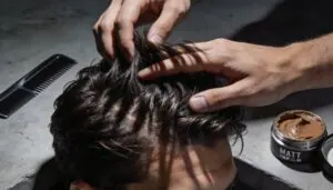 style with fingers or comb style with fingers or comb