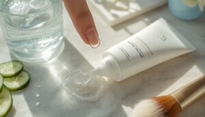 texture, finish, and makeup wear texture, finish, and makeup wear
