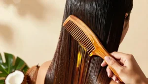 using a wide-tooth comb to distribute oil using a wide-tooth comb to distribute oil