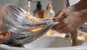 wet your hair with warm water wet your hair with warm water