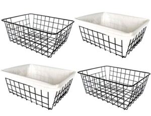 Wire Storage Baskets, 4 Pack B08GH4QP1P