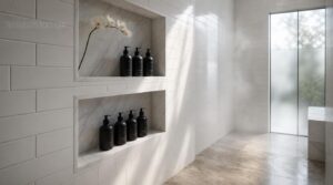 built-in minimalist shower shelves built-in minimalist shower shelves