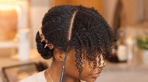 divide hair into front and back halves divide hair into front and back halves