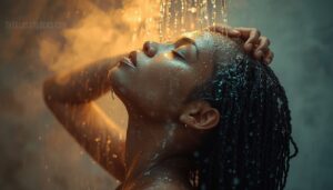 fully wetting the scalp and hair fully wetting the scalp and hair