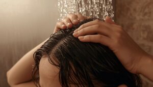 massaging the scalp with fingertips massaging the scalp with fingertips