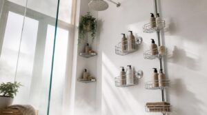 no-drill shower storage options no-drill shower storage options