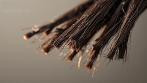 split ends and frayed-looking strands split ends and frayed-looking strands
