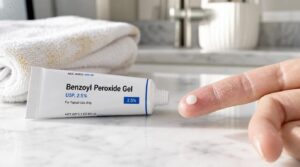 step 2: apply benzoyl peroxide to acne-prone areas step 2: apply benzoyl peroxide to acne-prone areas
