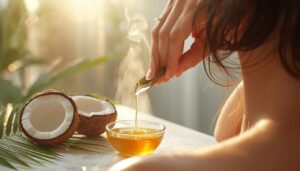 warm coconut oil scalp massage warm coconut oil scalp massage