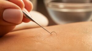 lift visible hair gently lift visible hair gently