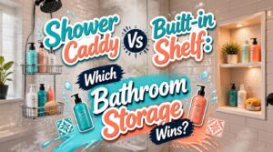 shower caddy vs built in shelf bathroom storage shower caddy vs built in shelf bathroom storage