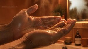 warm balm in palms warm balm in palms