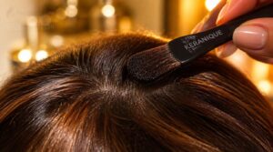blend fibers along hair shafts blend fibers along hair shafts