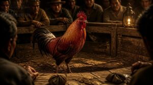 cockfighting and red-feathered roosters cockfighting and red-feathered roosters