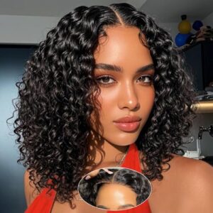 Curly Bob Wig Human Hair B0FP2C8RT4