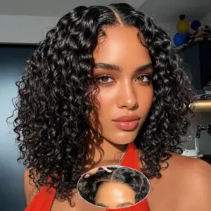 Curly Bob Wig Human Hair B0FP2C8RT4