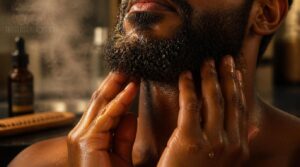 massaging oil into the skin massaging oil into the skin