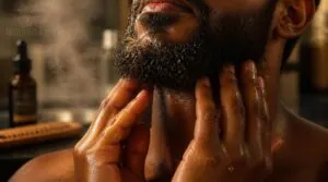 massaging oil into the skin massaging oil into the skin